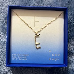 A New Day 14kt Dipped “E” 16” Necklace